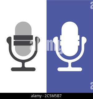 Icône de microphone sur fond blanc. Illustration vectorielle de style plat tendance. SPE 10 Illustration de Vecteur