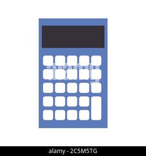 Calculatrice bleue sur fond blanc. Illustration vectorielle de style plat tendance. SPE 10 Illustration de Vecteur