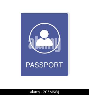 Icône passeport sur fond blanc. Illustration vectorielle de style plat tendance. ESP 10. Illustration de Vecteur