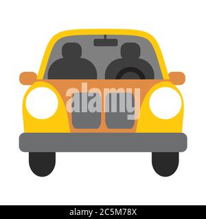 Taxi sur fond blanc. Illustration vectorielle. SPE 10. Illustration de Vecteur