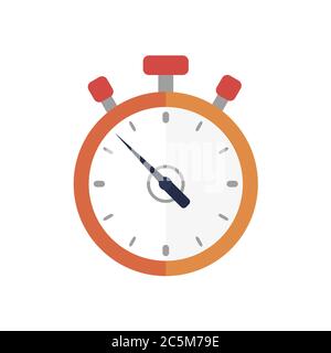 Chronomètre, chronomètre sur fond blanc. Illustration vectorielle de style plat tendance. SPE 10. Illustration de Vecteur