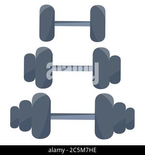 Équipement de gym. Logo ou élément de design emblématique de la salle de sport ou du club de fitness. Dumbbells illustrations vectorielles ensemble isolé sur fond blanc. SPE 10. Illustration de Vecteur