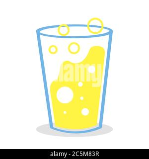 Verre de soda sur fond blanc. Illustration vectorielle de style plat tendance. ESP 10. Illustration de Vecteur