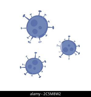 Coronavirus 2019-nCoV. Icône du virus Corona. Noir sur fond rouge isolé. Chine infection respiratoire par un agent pathogène (éclosion de grippe asiatique). Vecteur Illustration de Vecteur