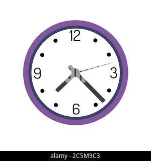 Horloge sur fond blanc. Illustration vectorielle de style plat tendance. ESP 10. Illustration de Vecteur