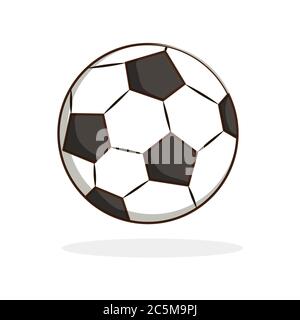 Ballon de football sur fond blanc. Illustration vectorielle de style plat tendance. SPE 10 Illustration de Vecteur