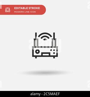 Icône de vecteur simple modem. Modèle de conception de symbole d'illustration pour l'élément d'interface utilisateur Web mobile. Pictogramme moderne de couleur parfaite sur contour modifiable. Icônes de modem pour votre projet d'entreprise Illustration de Vecteur