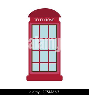 Cabine téléphonique de Londres sur fond blanc. Illustration vectorielle de style plat tendance. SPE 10. Illustration de Vecteur