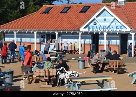 Beach Cafe à côté de la plage à Wells Next the Sea, Norfolk, Royaume-Uni Banque D'Images