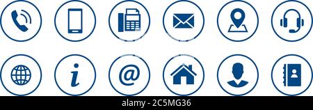 Ensemble d'icônes de contact Illustration de Vecteur