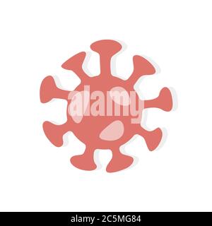 Virus Corona 2019-nCoV sur fond blanc. Style plat tendance pour le design graphique, site Web. Illustration vectorielle EPS 10. Illustration de Vecteur