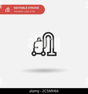 Icône vecteur simple pour aspirateur. Modèle de conception de symbole d'illustration pour l'élément d'interface utilisateur Web mobile. Pictogramme moderne de couleur parfaite sur contour modifiable. Icônes d'aspirateur pour votre projet d'entreprise Illustration de Vecteur
