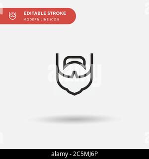 Icône de vecteur simple barbe. Modèle de conception de symbole d'illustration pour l'élément d'interface utilisateur Web mobile. Pictogramme moderne de couleur parfaite sur contour modifiable. Icônes de barbe pour votre projet d'entreprise Illustration de Vecteur