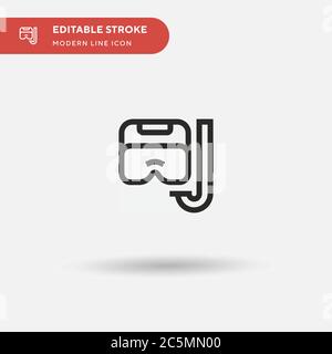 Icône de vecteur simple de plongée. Modèle de conception de symbole d'illustration pour l'élément d'interface utilisateur Web mobile. Pictogramme moderne de couleur parfaite sur contour modifiable. Icônes de plongée pour votre projet d'entreprise Illustration de Vecteur