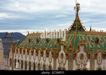 Détails architecturaux du Trésor de l'État hongrois, Hold utca, Lipótváros, Budapest, Hongrie Banque D'Images