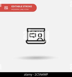 Icône de vecteur simple de classe en ligne. Modèle de conception de symbole d'illustration pour l'élément d'interface utilisateur Web mobile. Pictogramme moderne de couleur parfaite sur contour modifiable. Icônes de cours en ligne pour votre projet d'entreprise Illustration de Vecteur