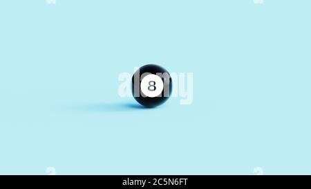 Pool huit ball, magie snooker ball numéro 8 comme un concept de chance, 8-ball illustration 3D Banque D'Images