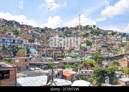 Comuna 13, Medellin, Colombie Banque D'Images