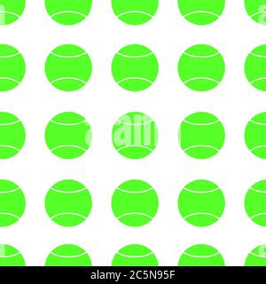 Fond de motif vectoriel sans couture avec balle de tennis verte Illustration de Vecteur