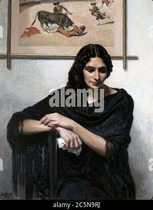 GROSSO SANCHEZ, ALFONSO. PINTOR ESPAÑOL. SÉVILLE 1893-1983. SEGUIRIYA GITANA. OLEO. ATENCION: AUTOR CONTEMPORANEO SUJETO UN COPYRIGHT ©. EL CLIENTE FINAL ES RESPONSIBLE DE LA GESTION DE LOS DERECHOS DE AUTOR CON LAS SOCIEDADES EXISTES DE GESTION DE DERECHOS O DIRECTAMENTE CON LOS ORGANISMOS TITULARES DE LOS MISMOS. Banque D'Images