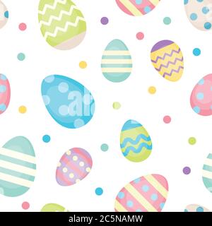 Œufs de Pâques - motif vectoriel d'œufs sans couture dans des tons pastel. Modèle d'arrière-plan Illustration de Vecteur