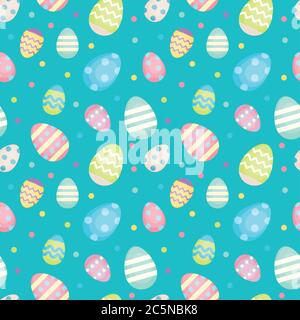 Œufs de Pâques - motif vectoriel d'œufs sans couture dans des tons pastel. Modèle d'arrière-plan Illustration de Vecteur