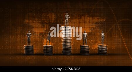 Graphique de l'équipe commerciale Performance et concept de travail d'équipe Banque D'Images