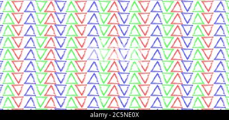 Motif de triangles irréguliers en bleu, rouge et vert Illustration de Vecteur