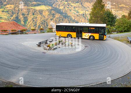 Terminus de Postbus à Tschiertschen-Praden, Suisse Banque D'Images