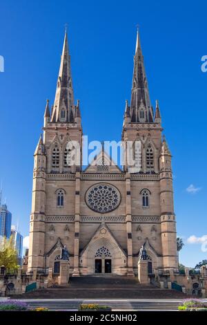 Façade Cathédrale St Marys Sydney Australie Banque D'Images