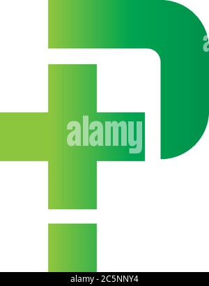 Cross P lettre logo, Medical Cross P lettre logo concept Illustration de Vecteur