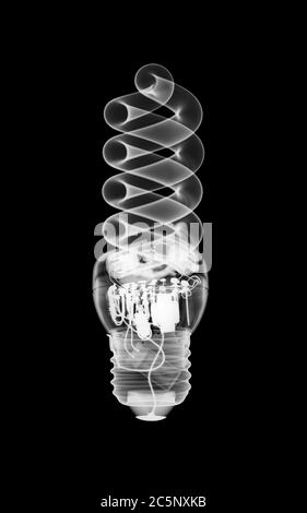 Ampoule à économie d'énergie, X-ray. Banque D'Images