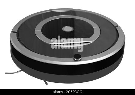 ALMATY, KAZAKHSTAN - 2 FÉVRIER 2016: Aspirateur robot iRobot Roomba 630 isolé sur fond blanc. Masque inclus. Banque D'Images