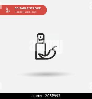 Icône vecteur simple de spray au poivre. Modèle de conception de symbole d'illustration pour l'élément d'interface utilisateur Web mobile. Pictogramme moderne de couleur parfaite sur contour modifiable. Pepper Spray icônes pour votre projet d'entreprise Illustration de Vecteur