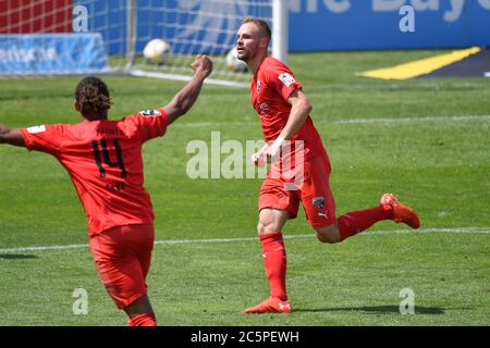 Munich, Allemagne. 04e juillet 2020. Goaljubel Maximilian BEISTER (FC Ingolstadt) après le but de 0-1, jubilation, joie, enthousiasme, action. Football 3ème ligue, 38ème jour de match, TSV Munich 1860-FC Ingolstadt 0-2 sur 04.07.2020. Stadium on Gruenwalder Strasse à Muenchen, les RÉGLEMENTATIONS DFL INTERDISENT TOUTE UTILISATION DE PHOTOGRAPHIES COMME SÉQUENCES D'IMAGES ET/OU QUASI-VIDÉO. | utilisation dans le monde crédit : dpa/Alay Live News Banque D'Images