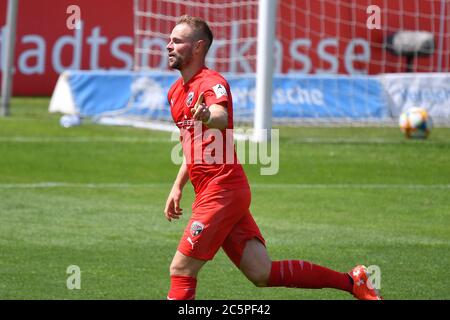 Munich, Allemagne. 04e juillet 2020. Goaljubel Maximilian BEISTER (FC Ingolstadt) après le but de 0-1, jubilation, joie, enthousiasme, action. Football 3ème ligue, 38ème jour de match, TSV Munich 1860-FC Ingolstadt 0-2 sur 04.07.2020. Stadium on Gruenwalder Strasse à Muenchen, les RÉGLEMENTATIONS DFL INTERDISENT TOUTE UTILISATION DE PHOTOGRAPHIES COMME SÉQUENCES D'IMAGES ET/OU QUASI-VIDÉO. | utilisation dans le monde crédit : dpa/Alay Live News Banque D'Images