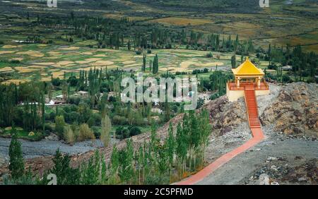 Vallée de Nubra dans le nord de l'Inde, région de Jammu-et-Cachemire, Diskit Nubra tehsil, territoire de l'Union du Ladakh. Banque D'Images