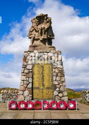 Argyll & Sutherland Highlanders War Memorial, liste des soldats morts dans les guerres mondiales, Oban, Écosse, Royaume-Uni Banque D'Images