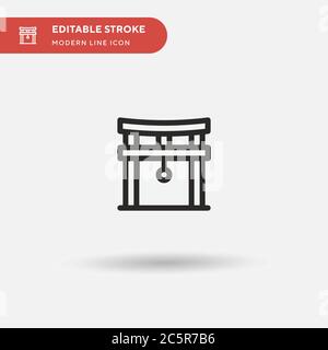 Icône de vecteur simple torii. Modèle de conception de symbole d'illustration pour l'élément d'interface utilisateur Web mobile. Pictogramme moderne de couleur parfaite sur contour modifiable. Icônes torii pour votre projet d'entreprise Illustration de Vecteur