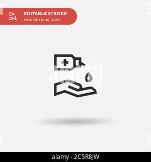 Icône de vecteur simple de gel hydroalcoolique. Modèle de conception de symbole d'illustration pour l'élément d'interface utilisateur Web mobile. Pictogramme moderne de couleur parfaite sur contour modifiable. Icônes de gel hydroalcoolique pour votre projet d'entreprise Illustration de Vecteur