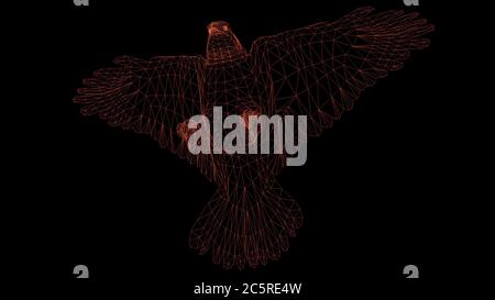 Motif graphique Eagle Low Poly isolé Banque D'Images