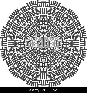 Un mandala est une configuration géométrique de symboles. Illustration de Vecteur