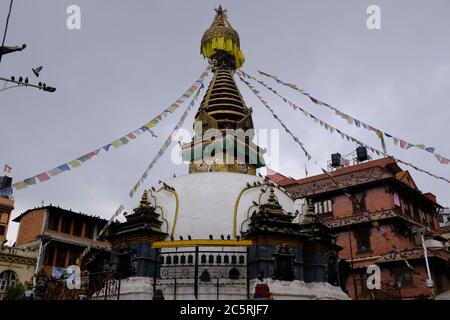 Kaathe Swyambhu Shree GHA chaitya - également connu sous le nom de Kathesimbu Stupa, Katmandou, Népal Banque D'Images