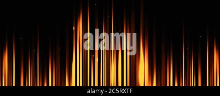 Des bandes lumineuses floues et brillantes panomariques en mouvement sur un arrière-plan abstrait. Rayons d'or. Voyant LED. Technologie future. Scène dynamique brillante. Évasement au néon. MAG Banque D'Images