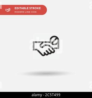 Aucune icône de vecteur simple de prise de main. Modèle de conception de symbole d'illustration pour l'élément d'interface utilisateur Web mobile. Pictogramme moderne de couleur parfaite sur contour modifiable. Aucune icône de poignée de main pour votre projet d'entreprise Illustration de Vecteur