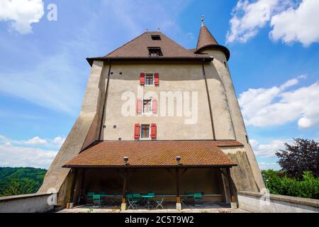 Vue sur le château de Liebegg dans le canton d'Argau, Suisse. Banque D'Images