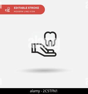 Icône de vecteur simple d'assurance dentaire. Modèle de conception de symbole d'illustration pour l'élément d'interface utilisateur Web mobile. Pictogramme moderne de couleur parfaite sur contour modifiable. Icônes d'assurance dentaire pour votre projet d'entreprise Illustration de Vecteur