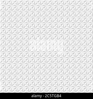 Arrière-plan géométrique blanc 3D abstrait. Texture blanche sans couture avec ombre. Texture de fond simple et blanche du carrelage. Panneau mural intérieur 3D Banque D'Images