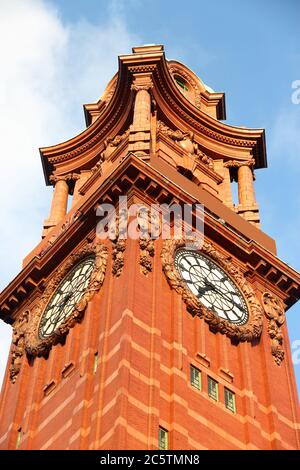 Les sites de Manchester UK. Bâtiment refuge. Monument classé de catégorie II en brique rouge et terre cuite. Banque D'Images