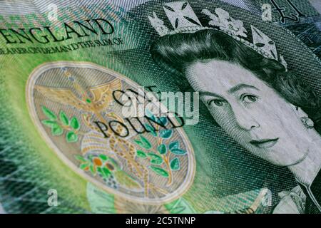 Billets de banque d'une livre en Angleterre Banque D'Images